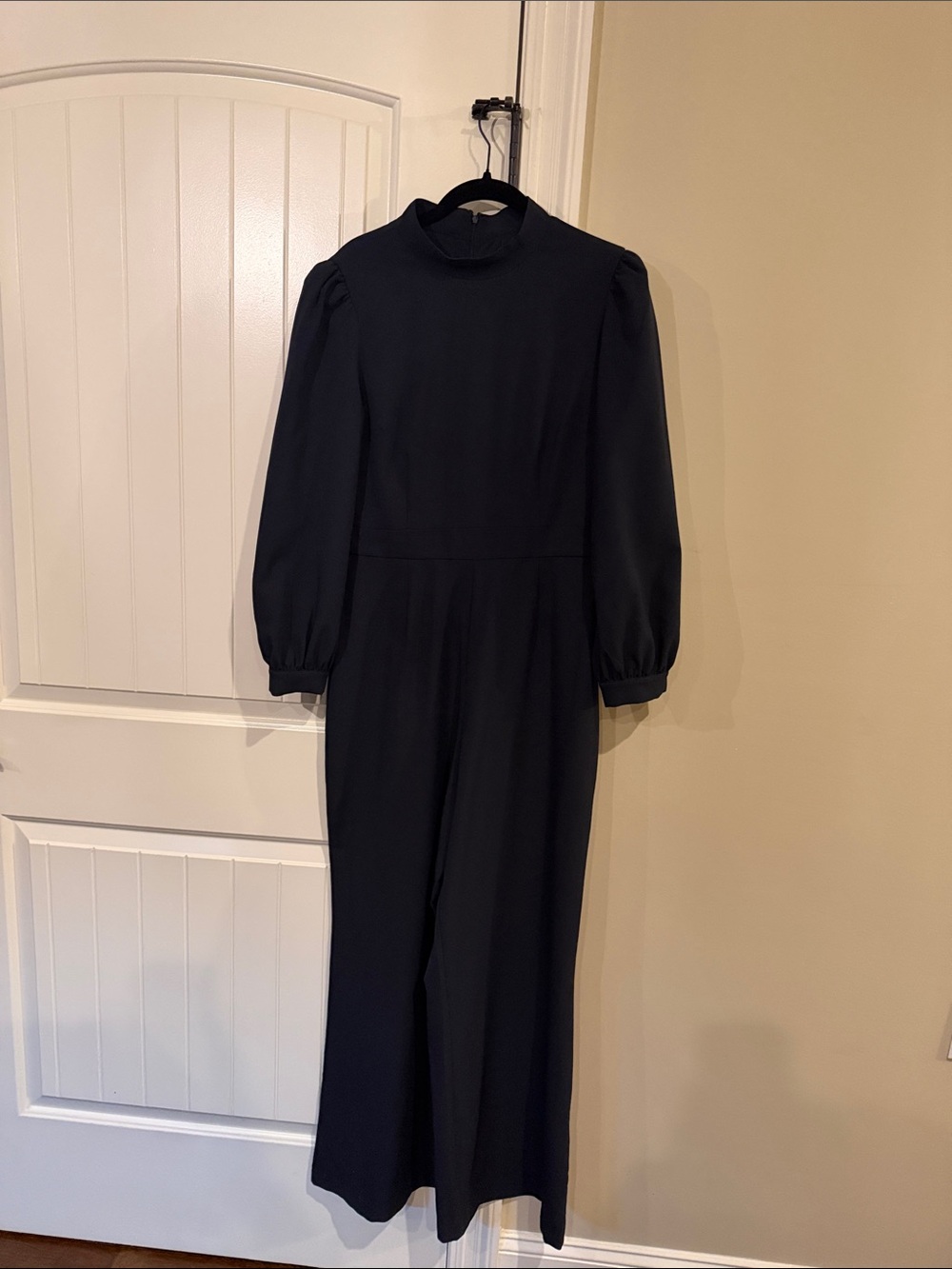 Express Navy Long Sleeve High-Neck Jumpsuit
